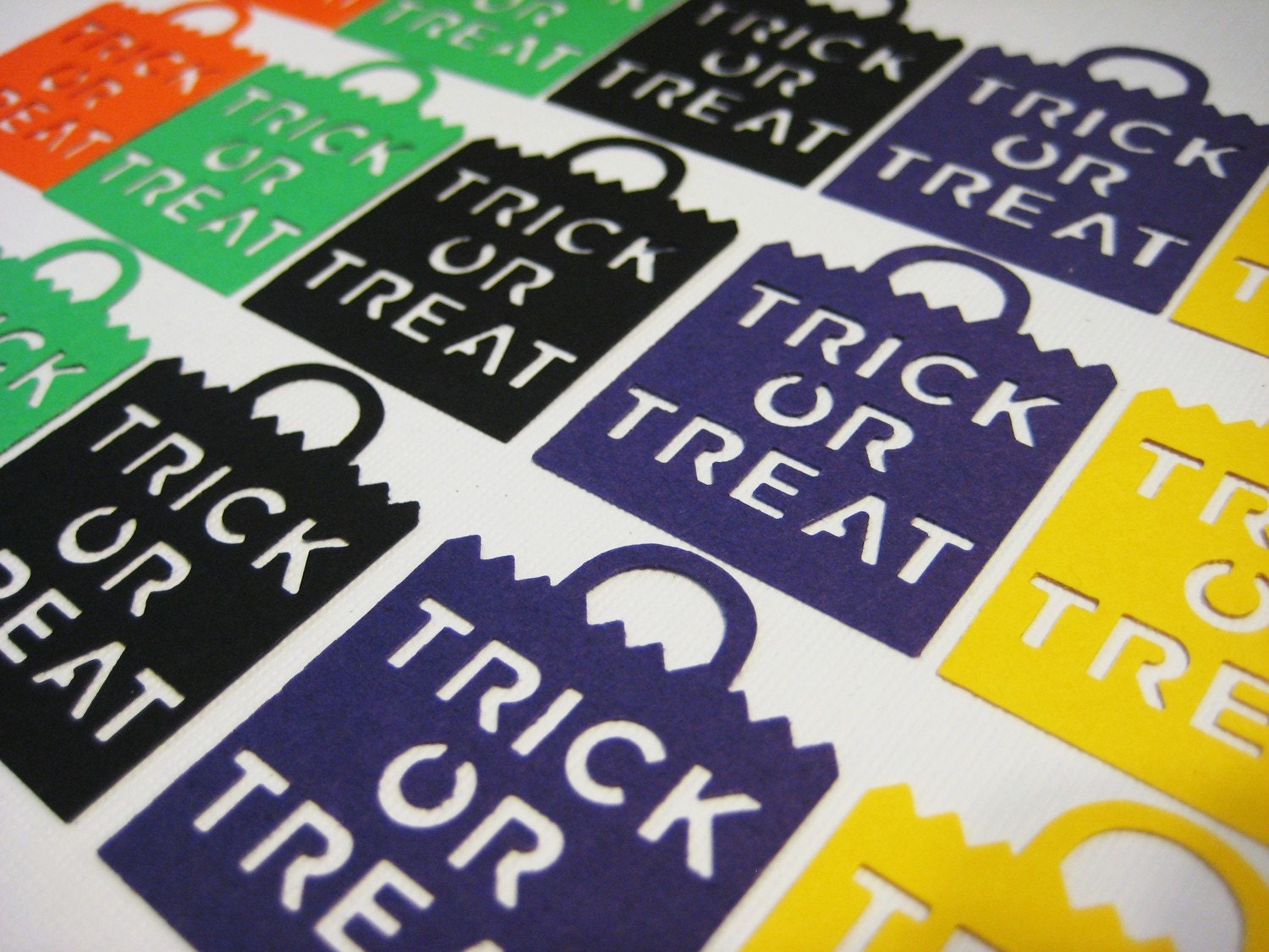 Trick or Treat bags, Halloween embellishments set of 15