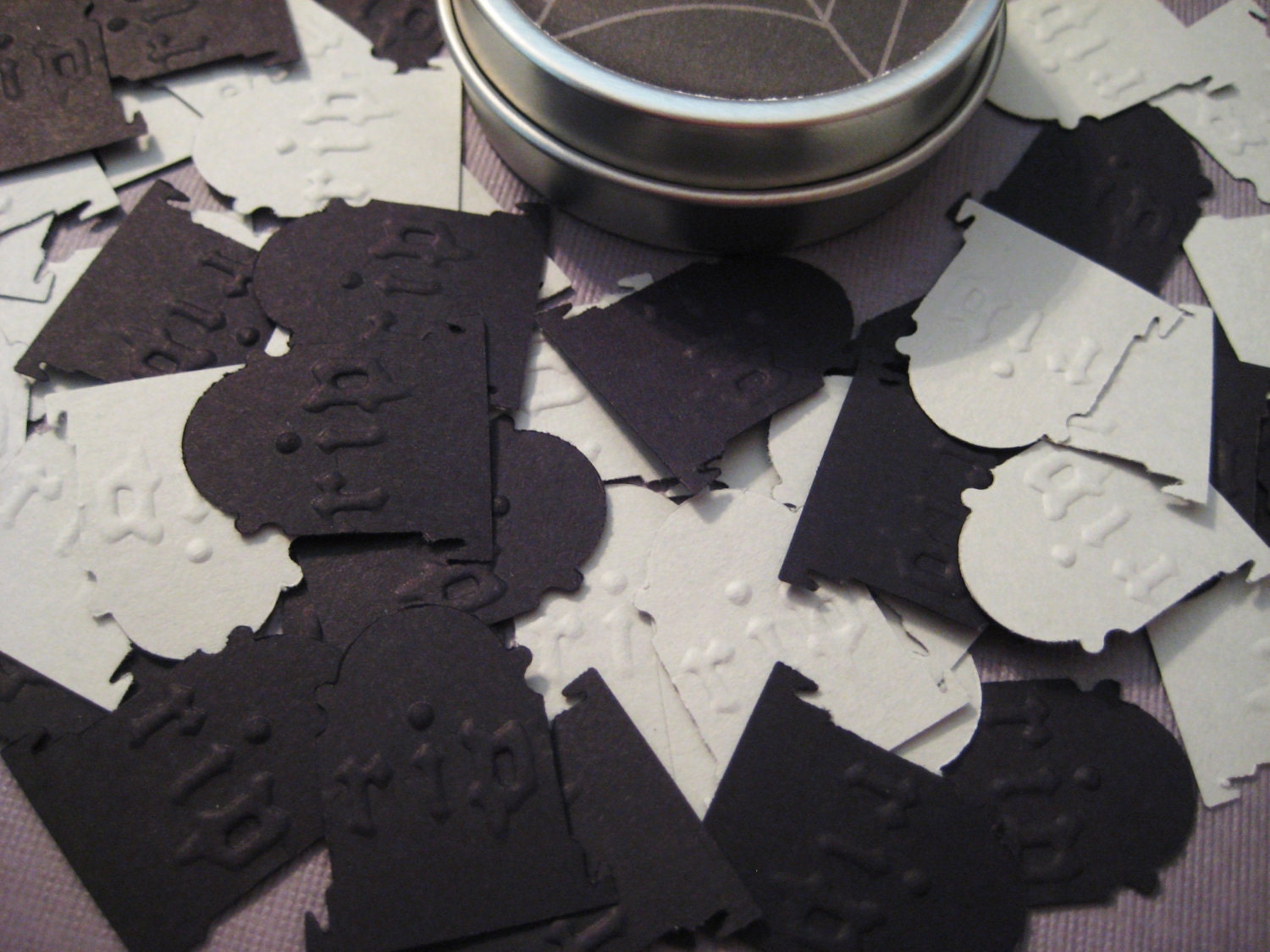 RIP tombstone confetti paper punches, 50 pieces