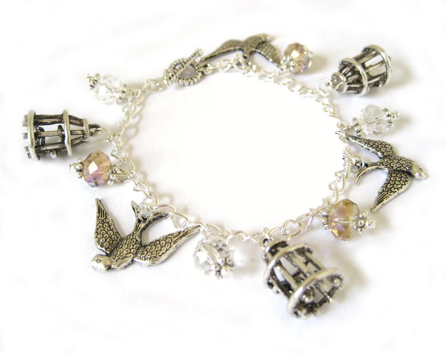 Silver Birdcage Bracelet Birdcage Jewelry Wedding Silver Bird Bracelet