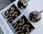 Embossed Vintaj Natural Brass Artisan Earrings