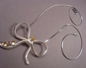 Handmade Sterling Silver Bow Necklace Forget Me Knot Necklace