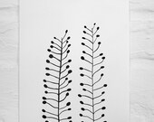 Print: Ackertäschelkraut on handmade paper