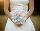 Fabric Flower Bridal Bouquet - DIY Wedding