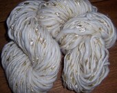 Alpaca Wool Yarn Handspun - Art Yarn Handspun, Handspun Wool Yarn, White Handspun Yarn