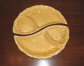 Vintage California Pottery Snack Dishes Mustard Gold Set of 2 Belmar USA
