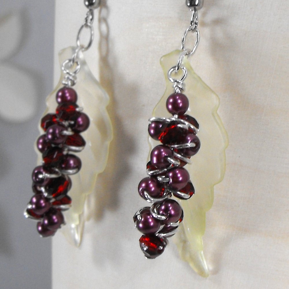 Napa - Recycled Handmade Deep Plum Grapevine Earrings