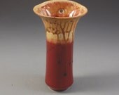 Wall Flower Pocket  Small Cranberry Golden Brown Handmade Porcelain by Mark Hudak