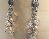 Paulina - Eco Friendly Handmade Pearl and Crystal Dangle Earrings