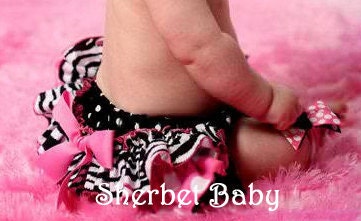 Original Sassy Pants Ruffled Diaper Cover Zebra Pink Black White Polka Dots Mix