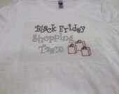 Set of 2 Ladies Black Friday Shopping team Rhinestone tshirts