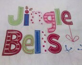 Ladies long sleeve Jingle Bells embroidered tshirt