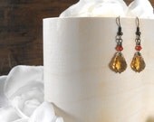 Amber - Warm Spice Swarovski Crystal Drop Earrings