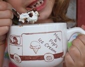 Personalized Ice Cream Bowls, Personalized Family Gift,  Ice Cream Truck bowls with handles,  (set of 2)