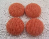 Tangerine (light orange)  - 4 cashmere covered buttons - 1 1/8 inches