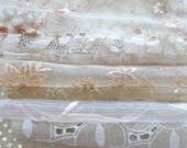 embellished fabric  -sheer ivory mix - 8 pieces
