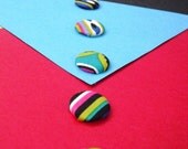 6 Vibrant Pattern Button Magnets SALE