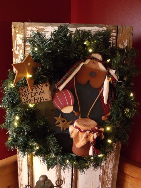 Lighted Little Drummer Boy Christmas Wreath Decor      OFG 50 Club