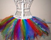 Rainbow Bright / Glittery Rainbow Tutu/ Rave Tutu / Roller Derby Tutu
