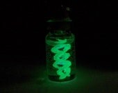 Glow in the Dark DNA Helix in a Bottle - Amazingly Bright Neon Green Glowing Spiral in Glass Bottle