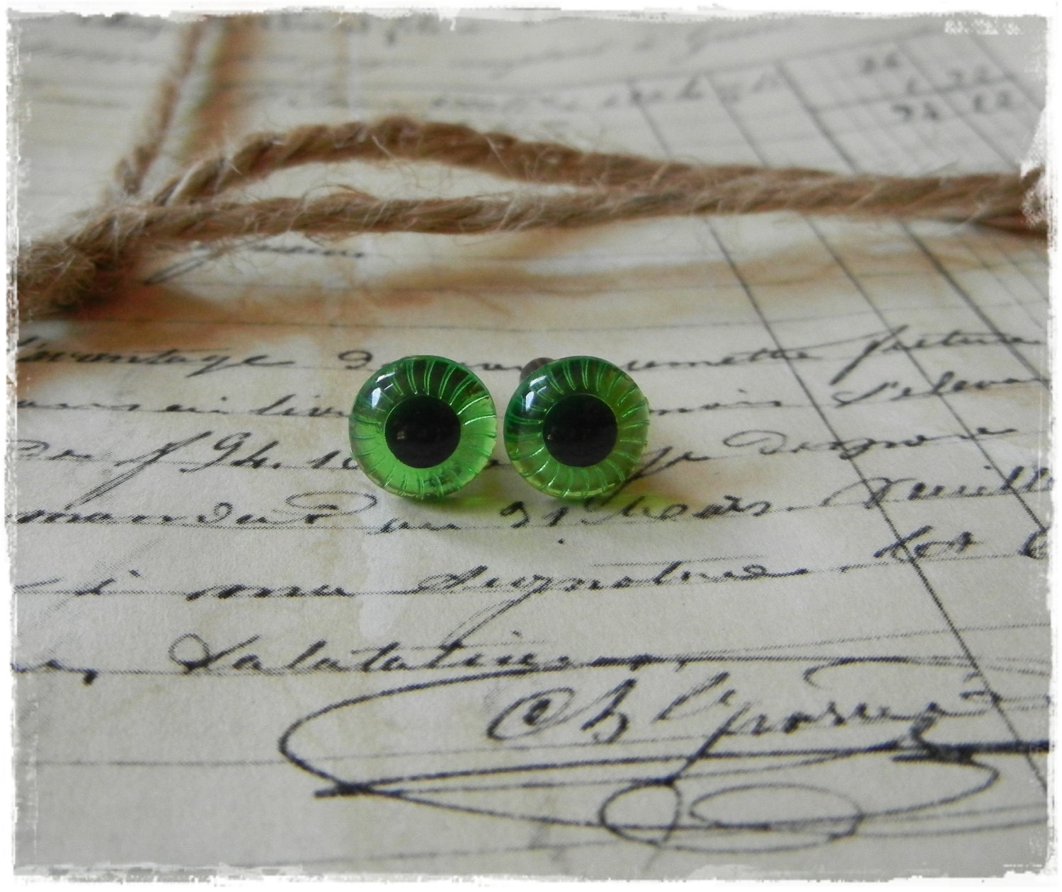 9mm Green Owl or Troll Safety Eyes for Plush Stuffed Animals 10 Pieces