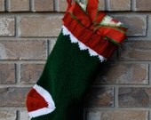 Knit Stocking for Christmas sock monkey style