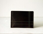 minimalist wallet / card case : lime green on dark brown - "off the grid"