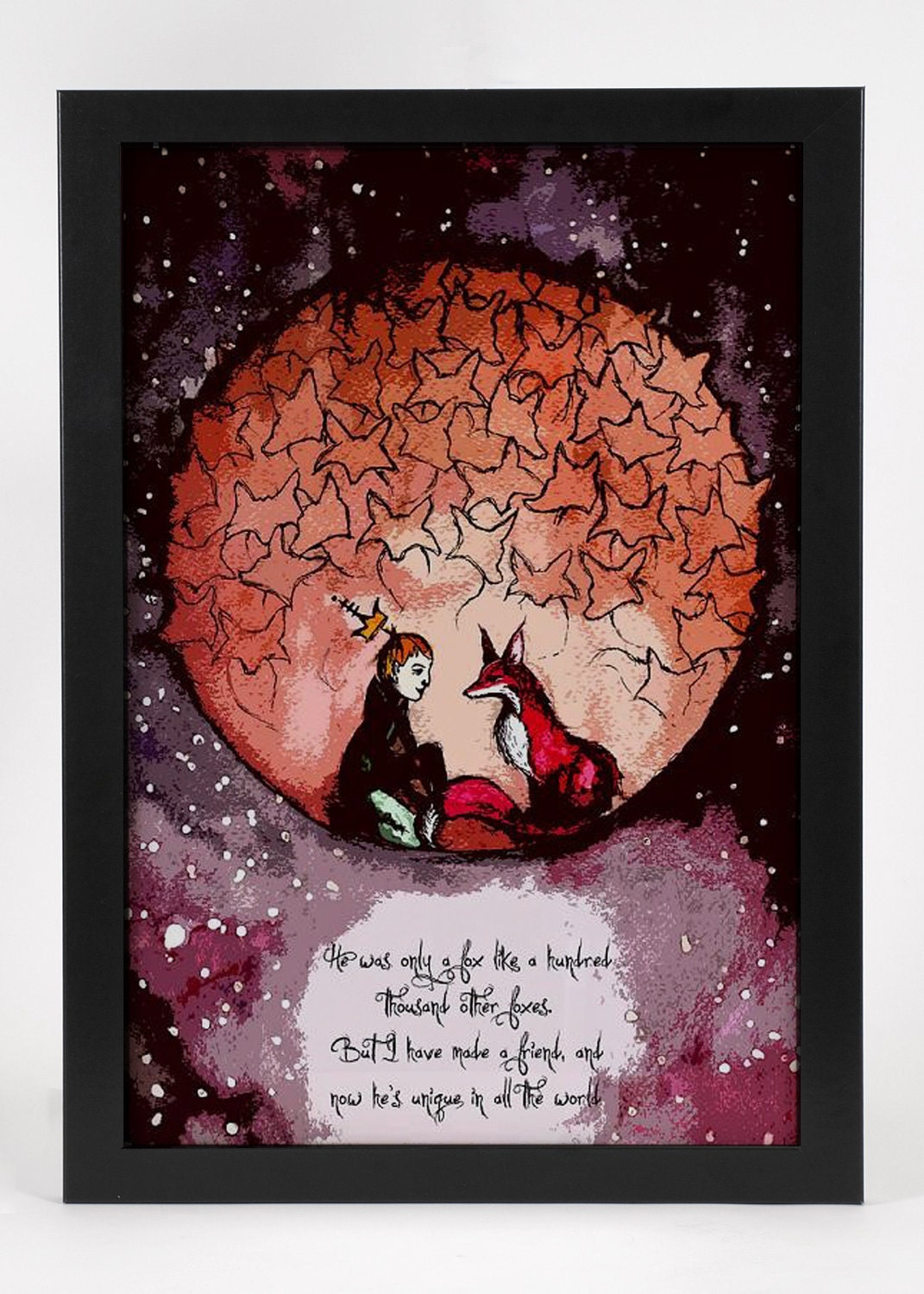 The Little Prince and His Fox 5x7 Archival Print