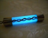 Glow In The Dark Handblown Glass DNA Strand Capsule Pendant