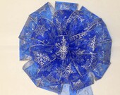 10" Custom Handmade Royal Blue Bow Sparkles Glitters Snowflakes Gifts Birthday Party Decoration Bow