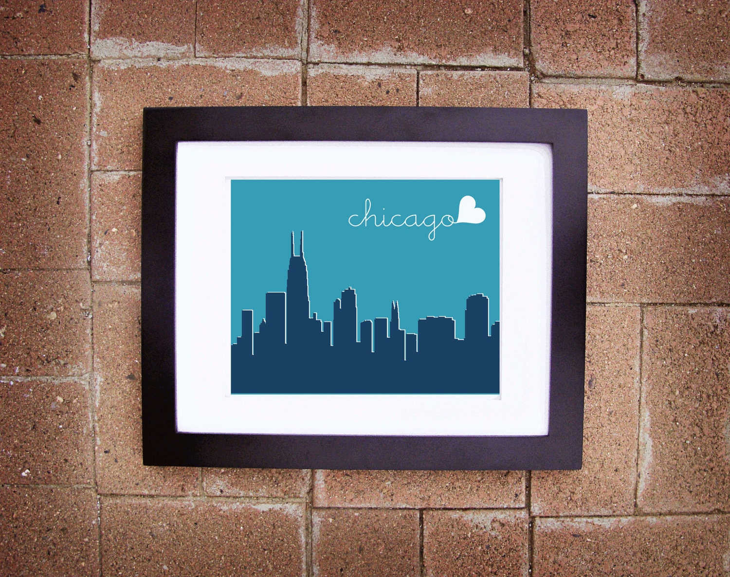 Modern Chicago Skyline Print - Printable 8x10