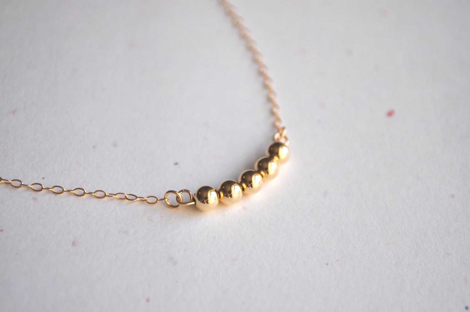 Little Beaded Necklace - gold filled dainty - simple everyday jewelry
