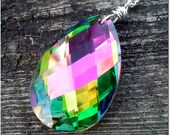 Charity Donation -- Rainbow Crystal Drop Necklace -- Donation to Philabundance