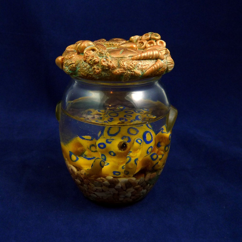 Blue Ringed Octopus Perma-Pet - Original Cephalopod Sea Life Sculpture