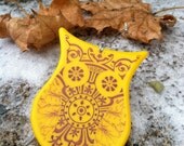 Yellow Owl Ornament