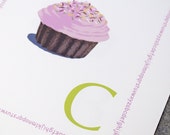 Children's Room Print - C is for Cupcake