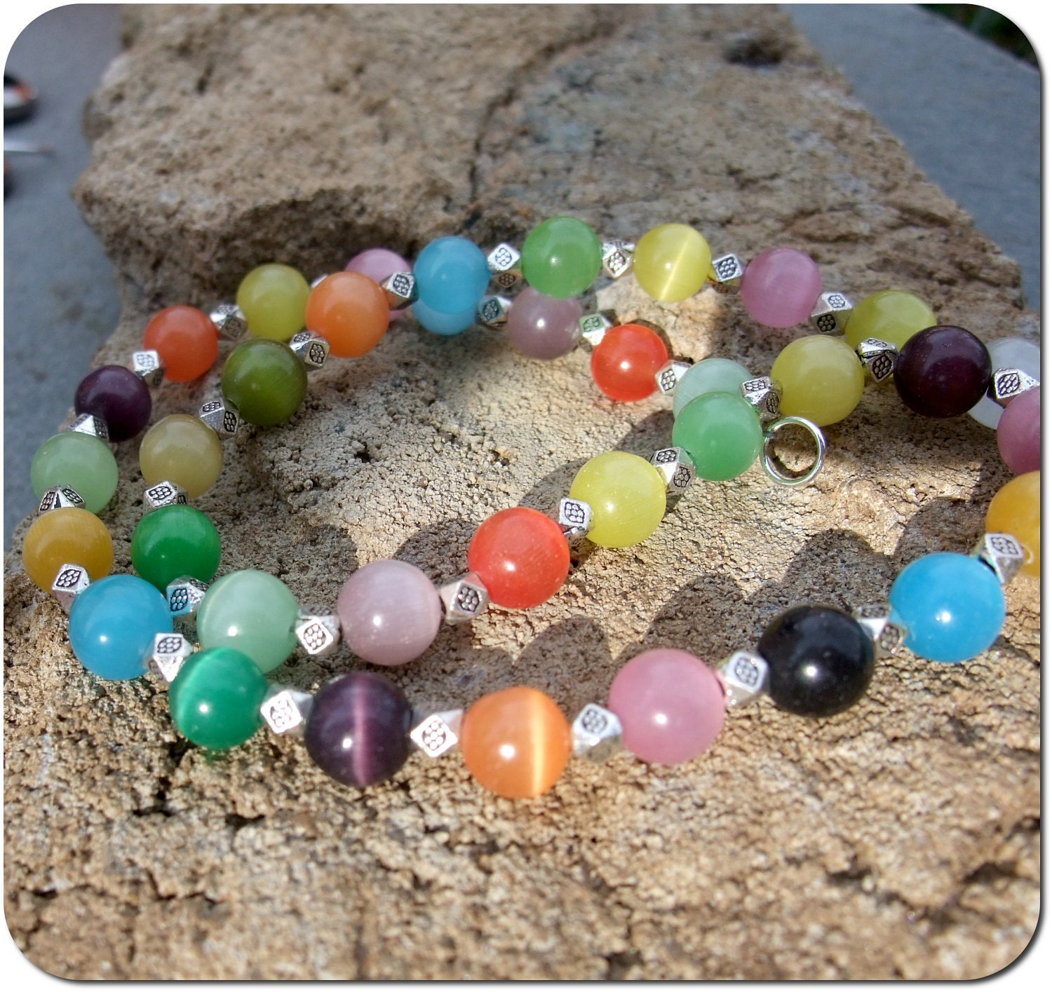 Charity Donation -- Cats Eye Fiber Optic and Silver Necklace -- Donation to Philabundance