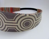 Handmade Reversible Cotton Headband - Grey Geometry