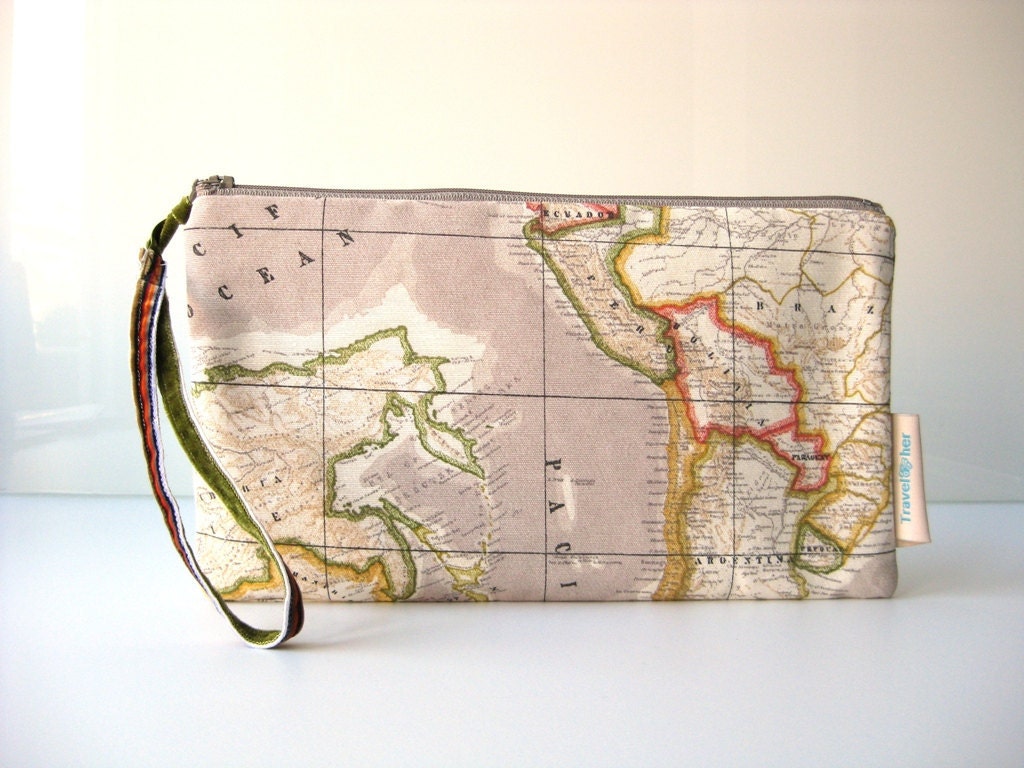 Travel wallet It's a small world map - BagsByTravelher