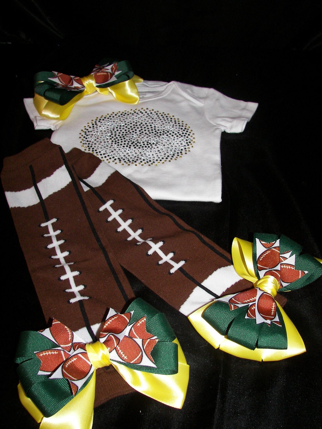 Packers Bling Onesie and Leg Warmers Set--Can be customized