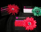 Christmas Jeweled Flower Hair Clips--Set of 3--Featuring Jeweled Christmas Star Flower