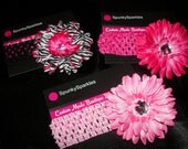 Shades of Pink Jeweled Flower Hair Clips and Headbands