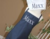 Child's Adult Junior Personalized BOY Apron and Chef's Hat Set Embroidered Monogrammed GIFT