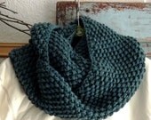 Hand Knit  Chunky Wool Circle Scarf/Cowl  by avintageobsession on etsy