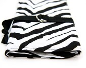 SHORT Knitting Needle Organizer Case - Zebra - black pockets