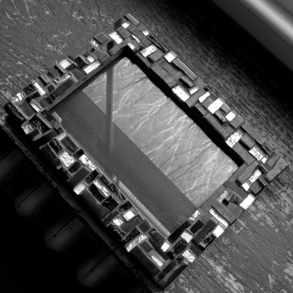 Film Noir Black and Silver Mosaic Picture Frame