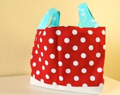 Julia Market Bag - red polka dot print