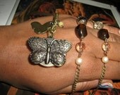 Butterfly Antique LOOK Necklace Watch with Beads