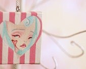 Striped Heart Original Pendant