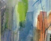 Original Abstract Watercolor Painting- Organic forms