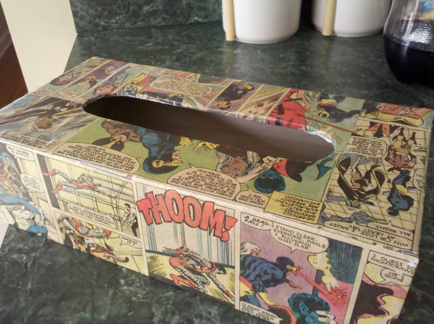 Custom comic book covered wood tissue boxes-LOTS of characters available